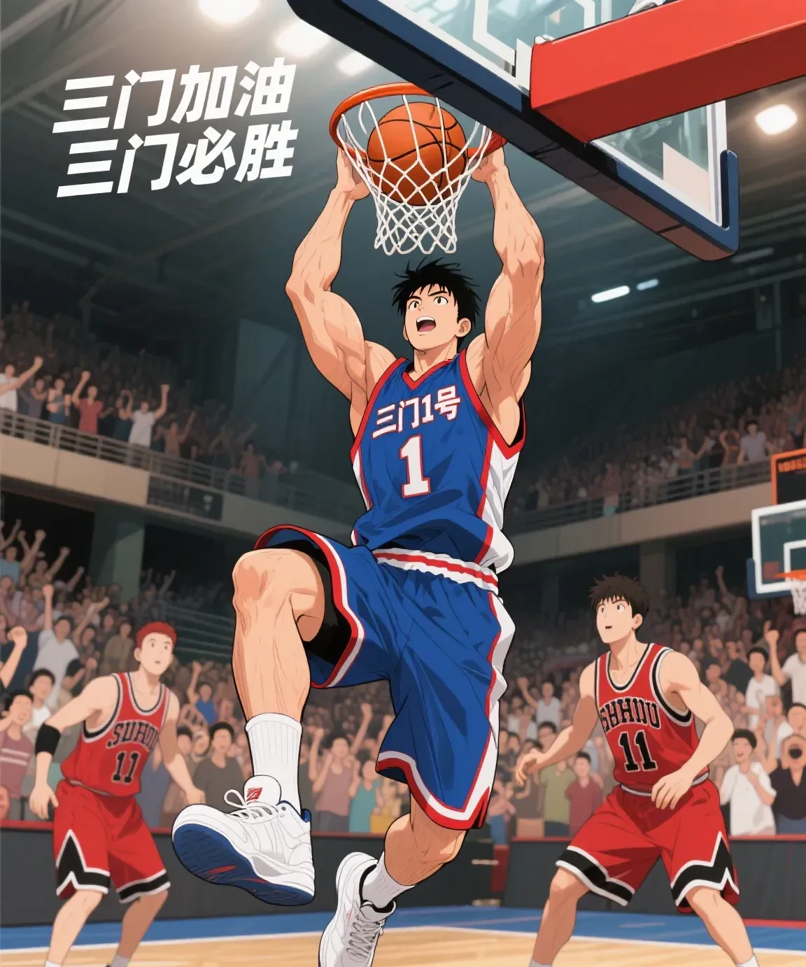 篮球挑战者们气吞山河奋勇向前，百战百胜志气高昂的简单介绍
